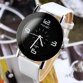 Fashion Wristwatch Fashionable Unique Leather Watchband Women Quartz Dress Watch