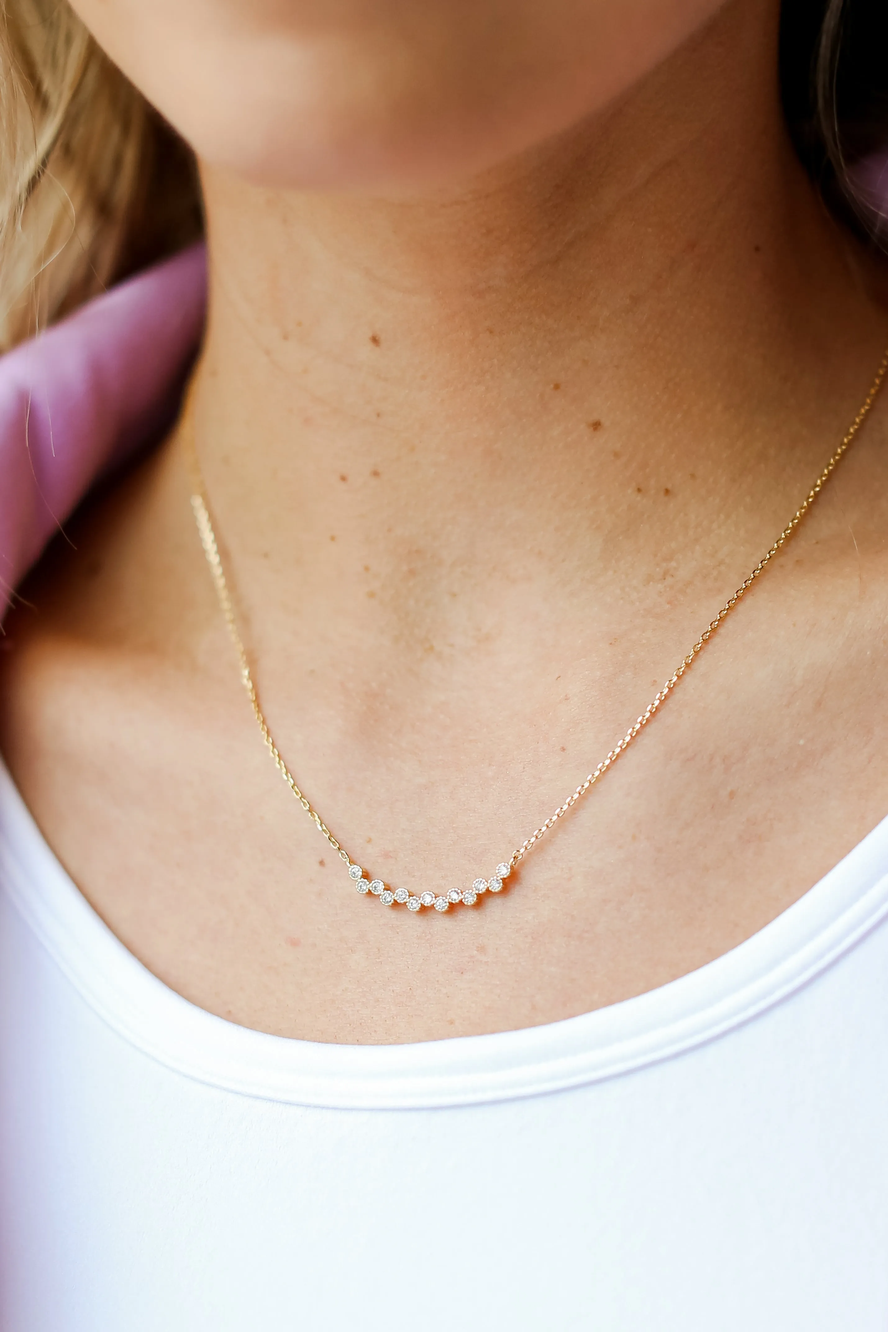 FINAL SALE - Alice Gold Rhinestone Bar Necklace