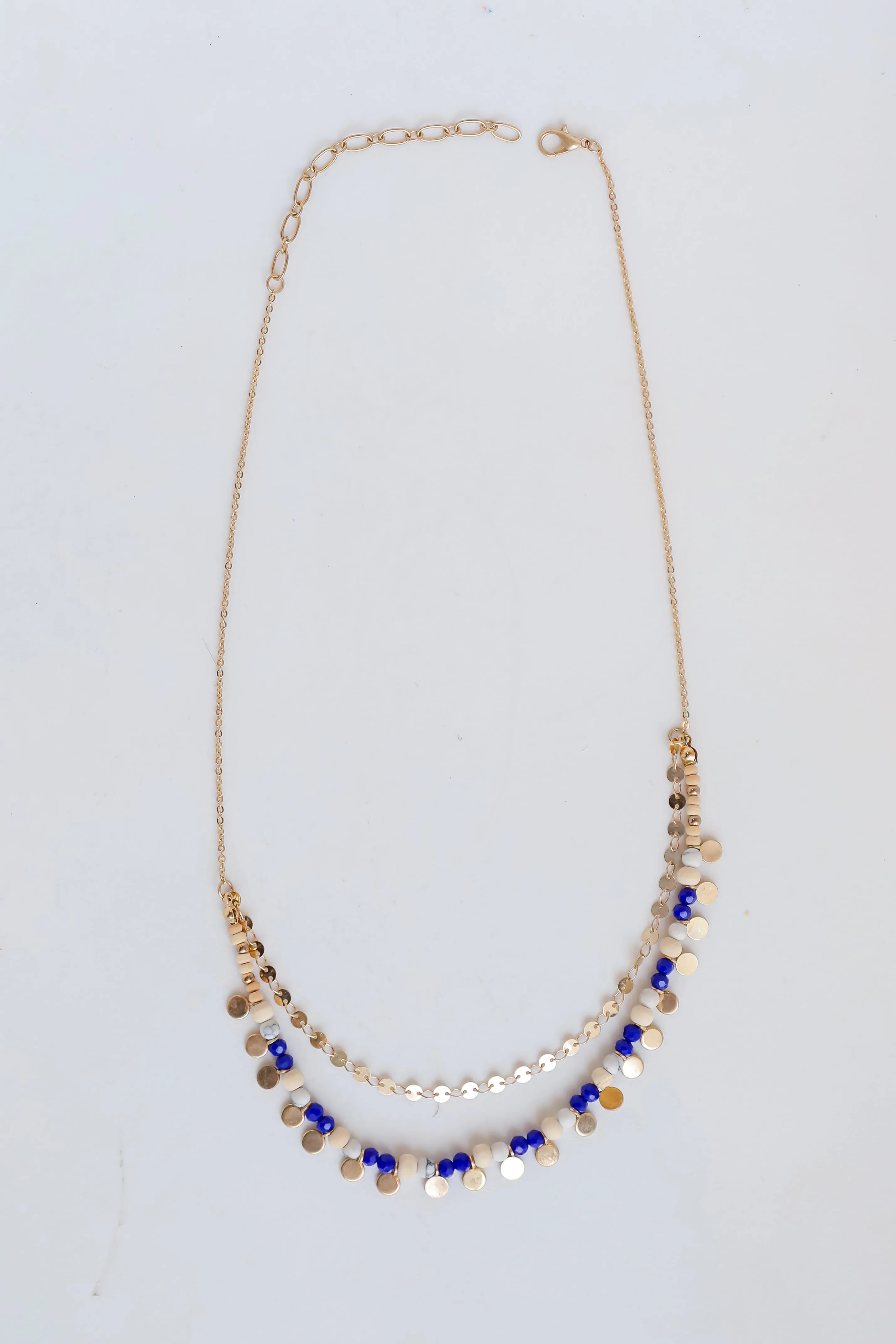 FINAL SALE - Aspen Blue Beaded Layered Necklace