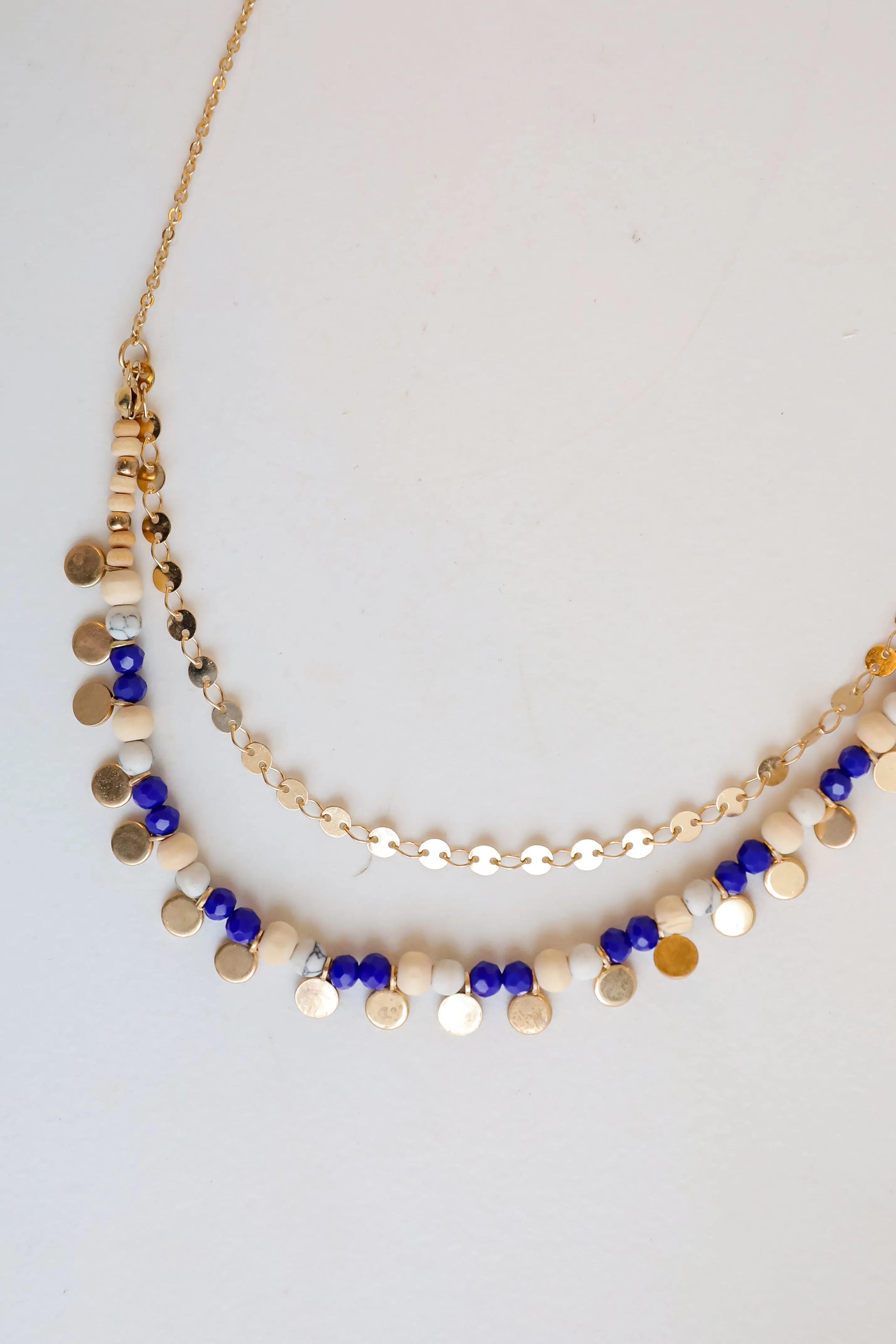 FINAL SALE - Aspen Blue Beaded Layered Necklace