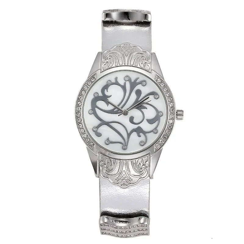 Flower Pattern Waterproof Women's Watch