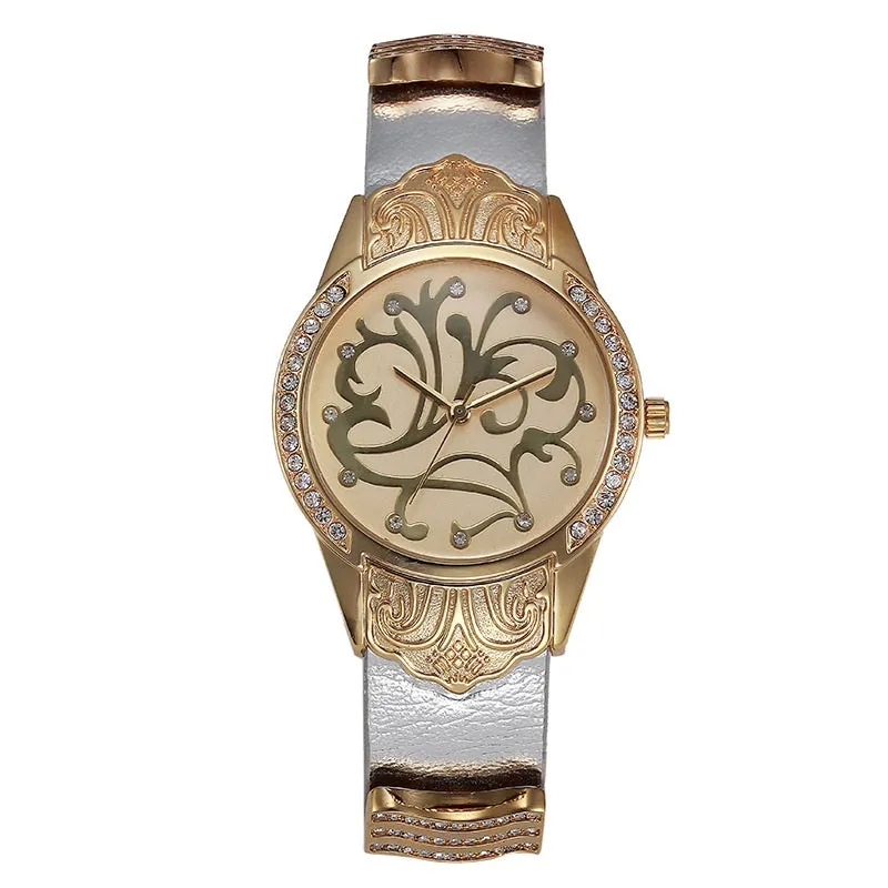 Flower Pattern Waterproof Women's Watch