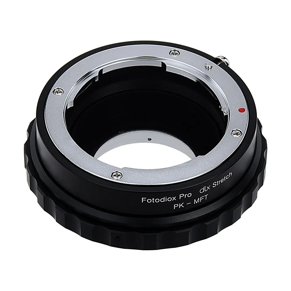 Fotodiox DLX Stretch Lens Mount Adapter - Pentax K Mount (PK) SLR Lens to Micro Four Thirds (MFT, M4/3) Mount Mirrorless Camera Body with Macro Focusing Helicoid and Magnetic Drop-In Filters