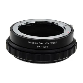 Fotodiox DLX Stretch Lens Mount Adapter - Pentax K Mount (PK) SLR Lens to Micro Four Thirds (MFT, M4/3) Mount Mirrorless Camera Body with Macro Focusing Helicoid and Magnetic Drop-In Filters