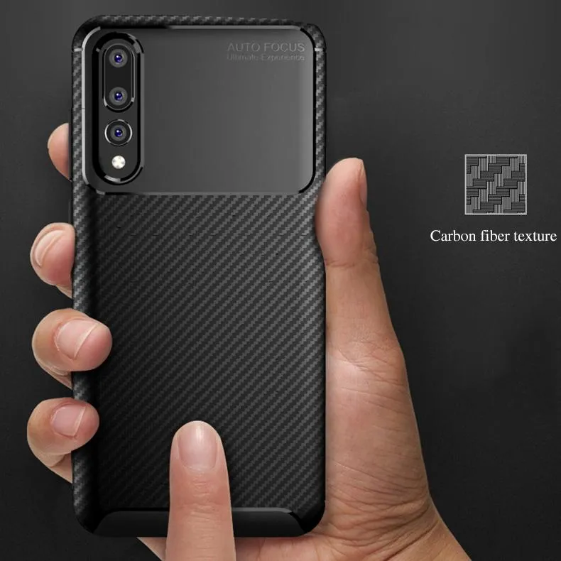 Galaxy S10 Plus Frosted Carbon Fiber Shockproof Soft Case