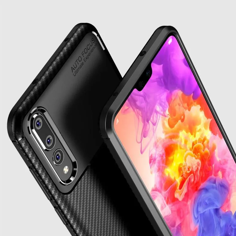 Galaxy S10 Plus Frosted Carbon Fiber Shockproof Soft Case