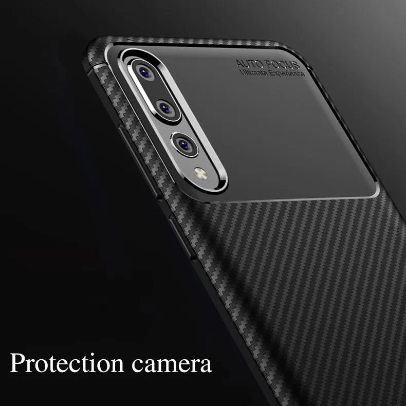 Galaxy S10 Plus Frosted Carbon Fiber Shockproof Soft Case