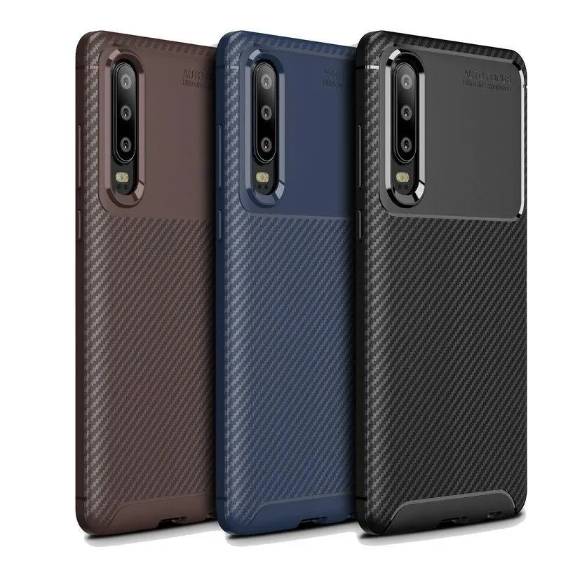 Galaxy S10 Plus Frosted Carbon Fiber Shockproof Soft Case