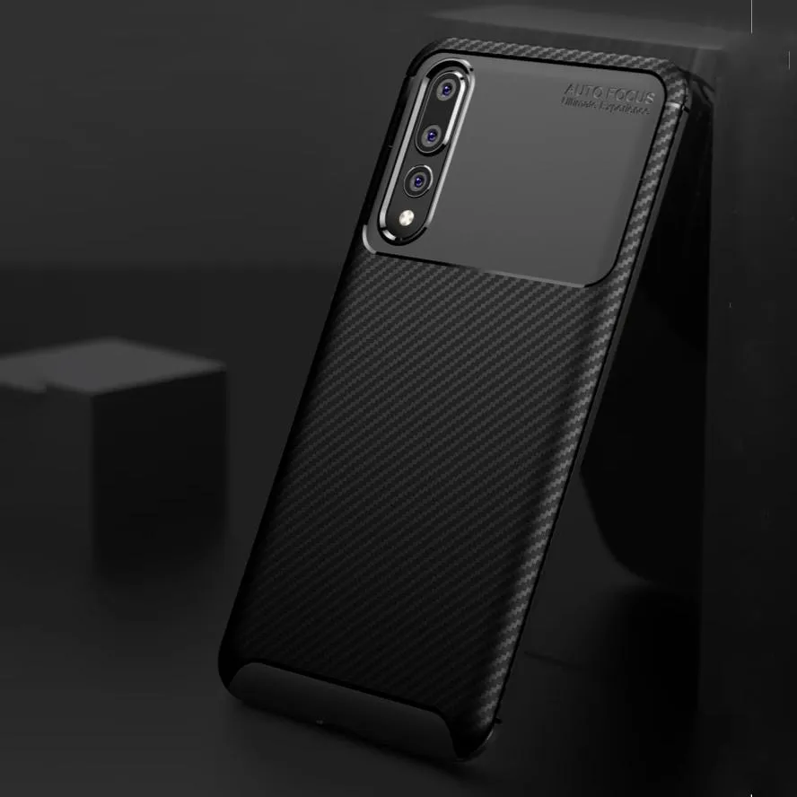 Galaxy S10 Plus Frosted Carbon Fiber Shockproof Soft Case