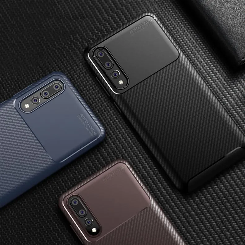 Galaxy S10 Plus Frosted Carbon Fiber Shockproof Soft Case