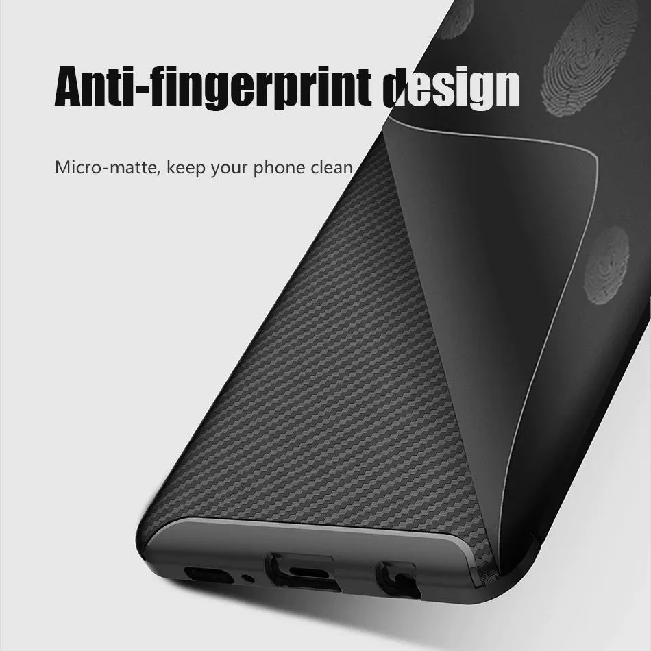 Galaxy S10 Plus Frosted Carbon Fiber Shockproof Soft Case