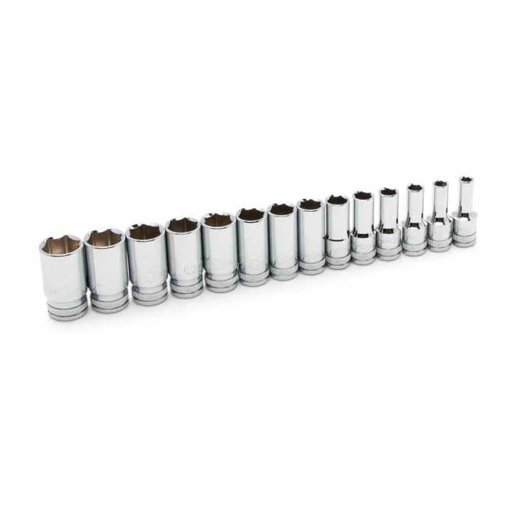 GearWrench 80554S-06 14 Piece 3/8" Drive 6 Point Mid Length Metric Socket Set