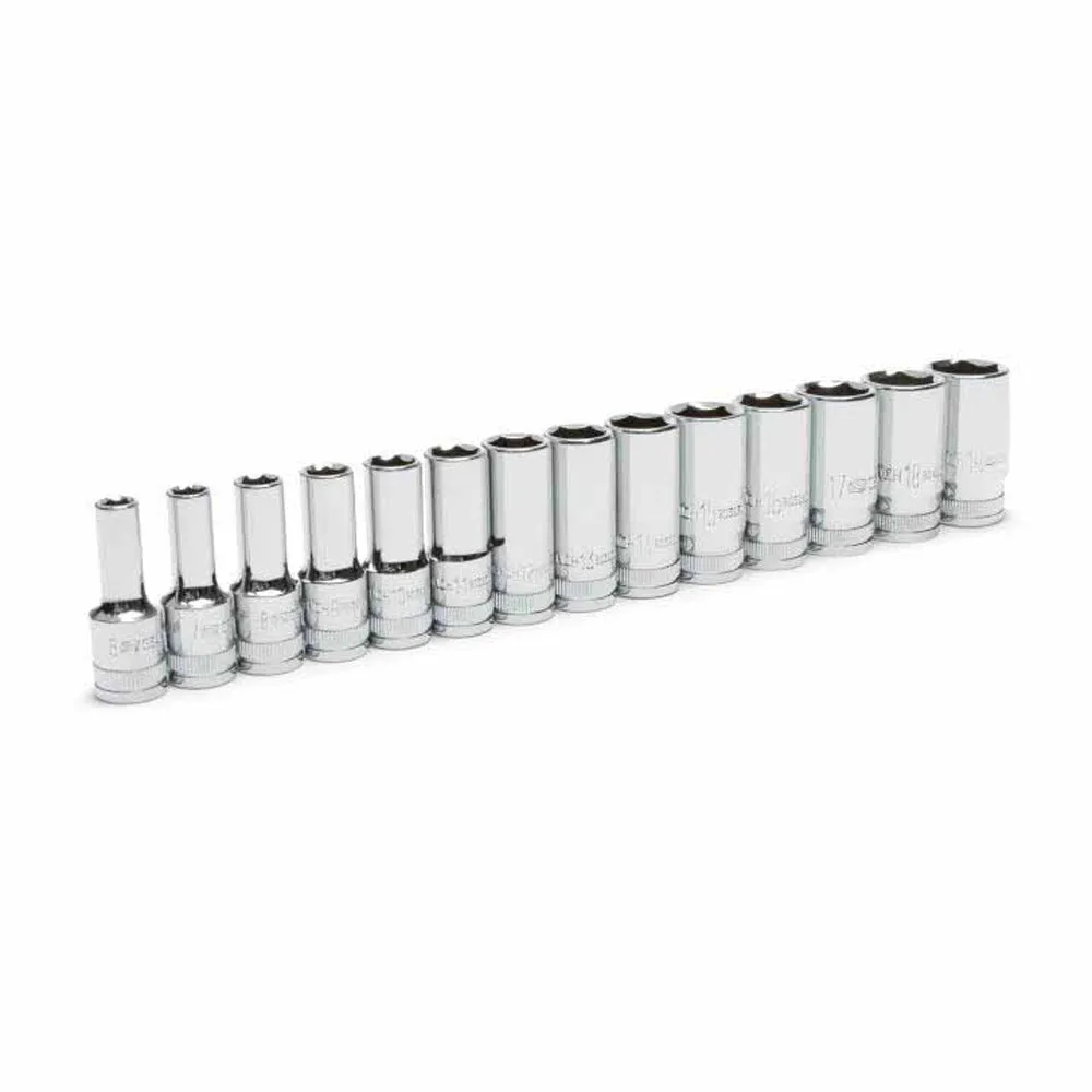 GearWrench 80554S-06 14 Piece 3/8" Drive 6 Point Mid Length Metric Socket Set