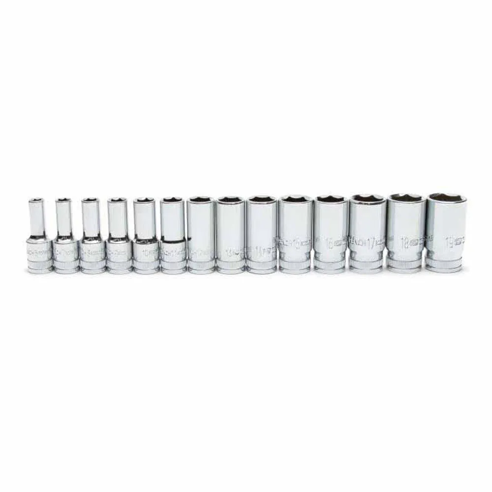 GearWrench 80554S-06 14 Piece 3/8" Drive 6 Point Mid Length Metric Socket Set