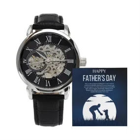 Gift for Dad Father's Day Gifts Openwork Watch Personal Message for Dad from Daughter or Son