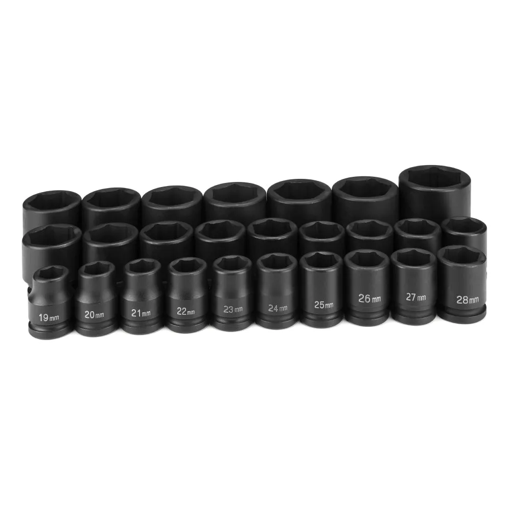 Grey Pneumatic 8026M - 26-Piece 3/4" Drive Metric 6-Point Impact Socket Set