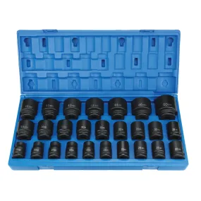 Grey Pneumatic 8026M - 26-Piece 3/4" Drive Metric 6-Point Impact Socket Set