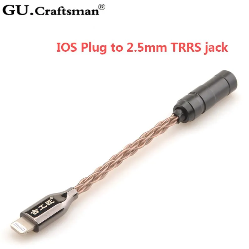 GUCraftsman 8core occ Copper Headphone Cable Adapter for iPhone11/8s Plus X Max/xr 8/11Pro Max to 2.5/4.4mm Balance