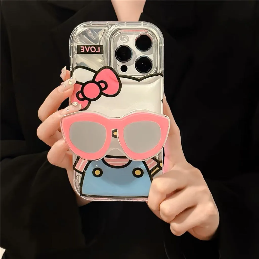 Hello Kitty Inspired Cute Kawaii iPhone Case with Popsocket