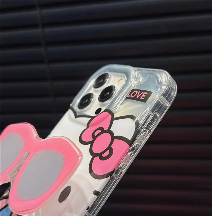 Hello Kitty Inspired Cute Kawaii iPhone Case with Popsocket