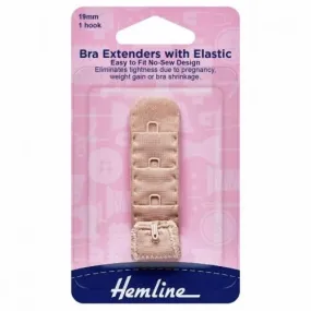 Hemline Bra Back Expander Extender 19mm 1 Hook Nude