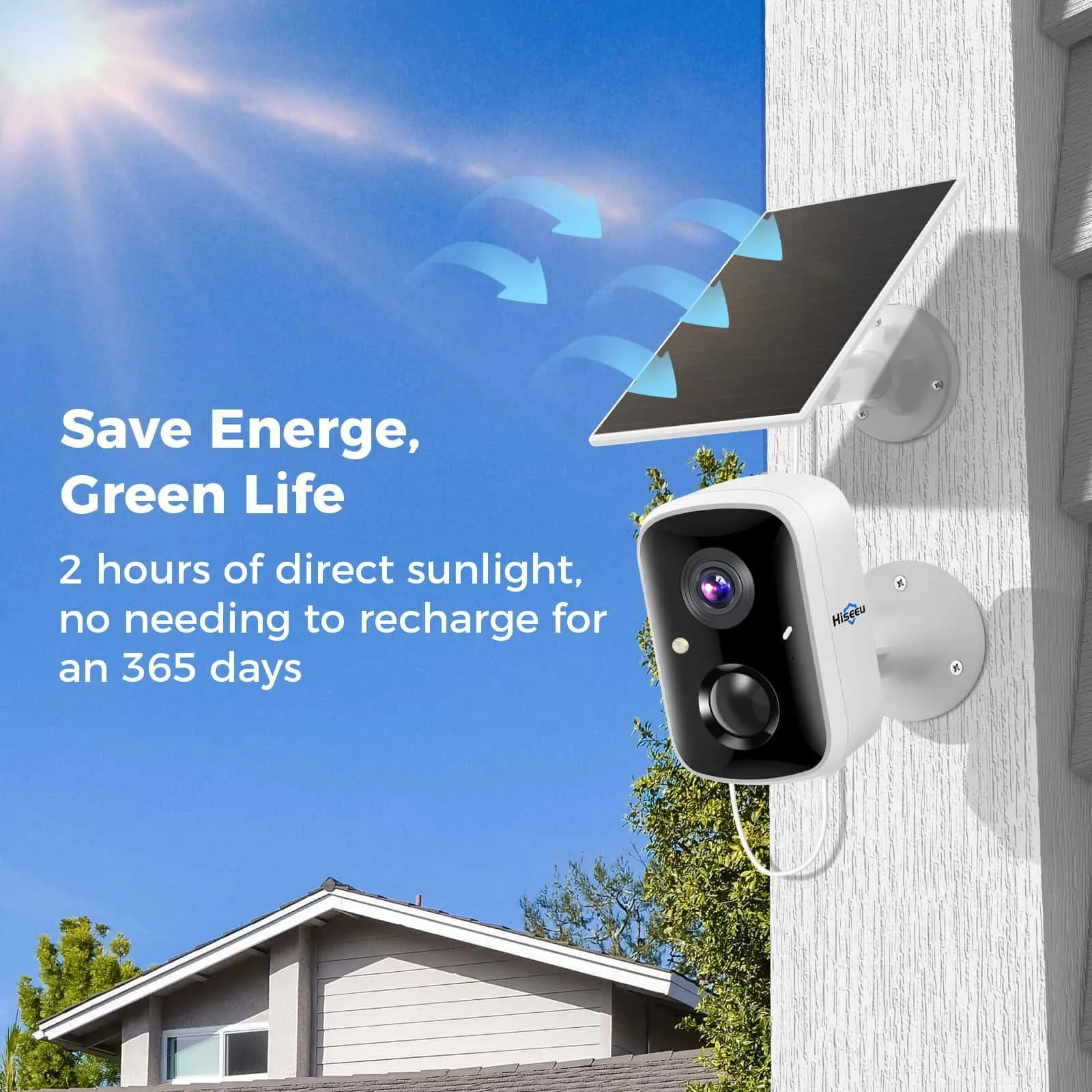 Hiseeu Solar Camera Security Outdoor, 2 Pack 100% Wireless 3K 4MP   2 Pcs 64G SD card