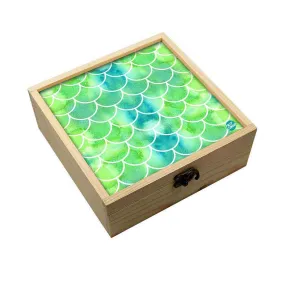 Jewellery Box Wooden Jewelry Organizer -  Green Mermaid Watercolor