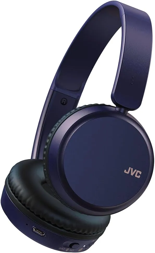 JVC HA-S36WA Bluetooth 5.2 Over-Ear Headphones - Lightweight, Blue