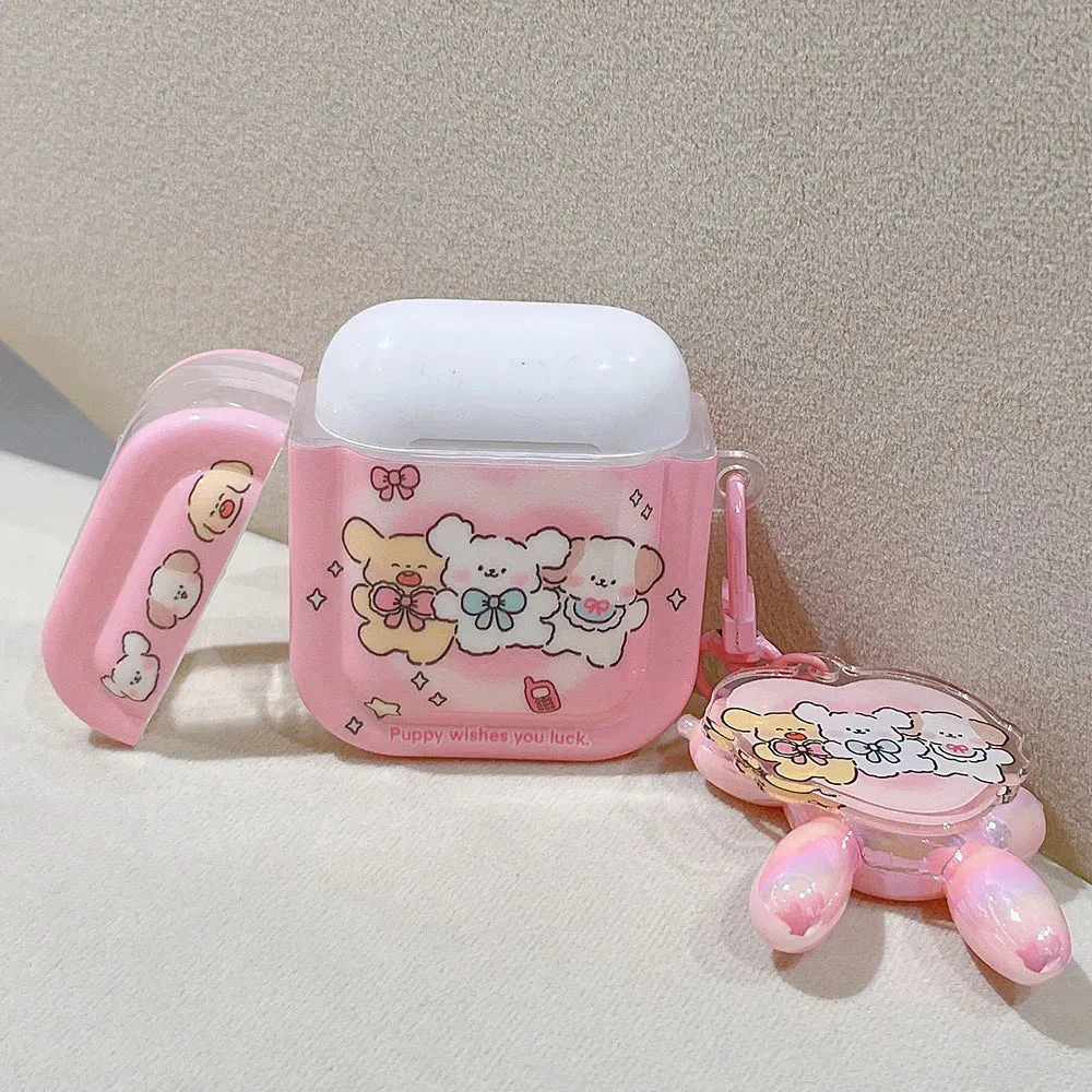 Kawaii Puppies Pink AirPods Case