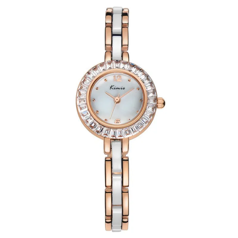 KIMIO New Women Watch Fashion Analog Display Quartz Watch Women Luxury Brand Rhinestone Dress Watches