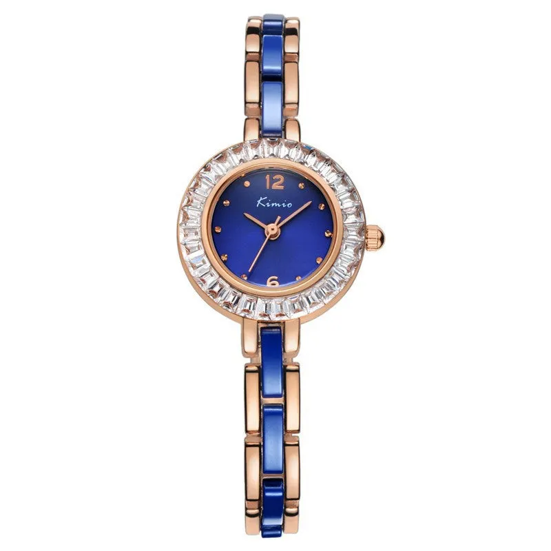 KIMIO New Women Watch Fashion Analog Display Quartz Watch Women Luxury Brand Rhinestone Dress Watches