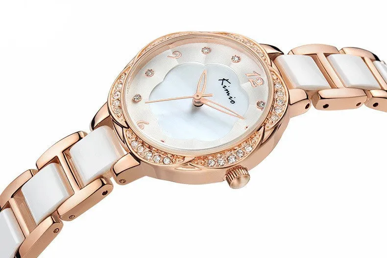 KIMIO New Women Watch Luxury Brand Watch Analog Display Luxury Rhinesone Case Fashion Casual Quartz Watch