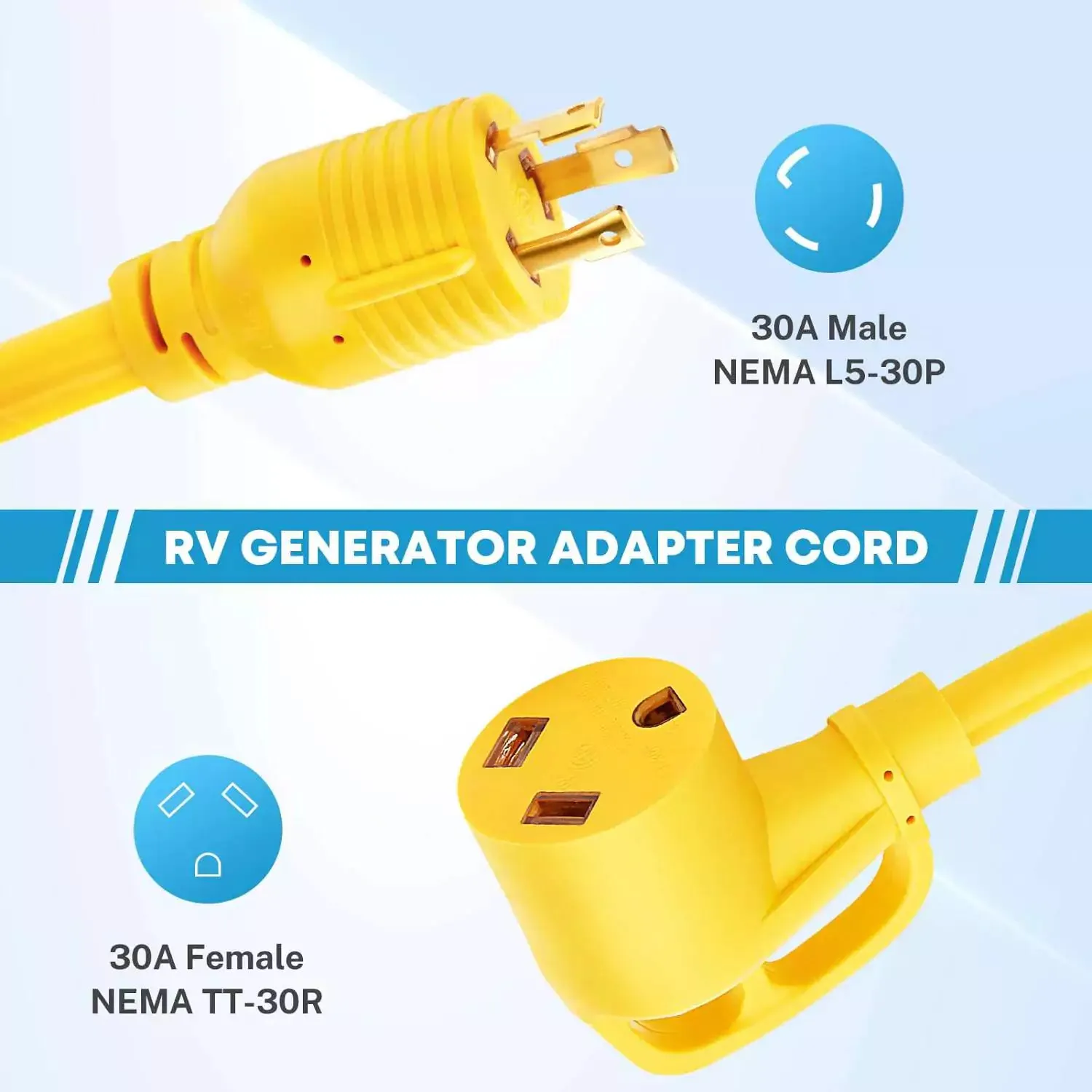 L5-30P to TT-30R Generator Plug Adapter Cord