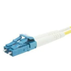 LC Duplex Fiber Optic Patch Cable, OS2 9/125 Singlemode, Yellow Jacket, Blue Connector, 7 meter (22.9 foot)