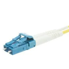 LC Duplex Fiber Optic Patch Cable, OS2 9/125 Singlemode, Yellow Jacket, Blue Connector, 7 meter (22.9 foot)