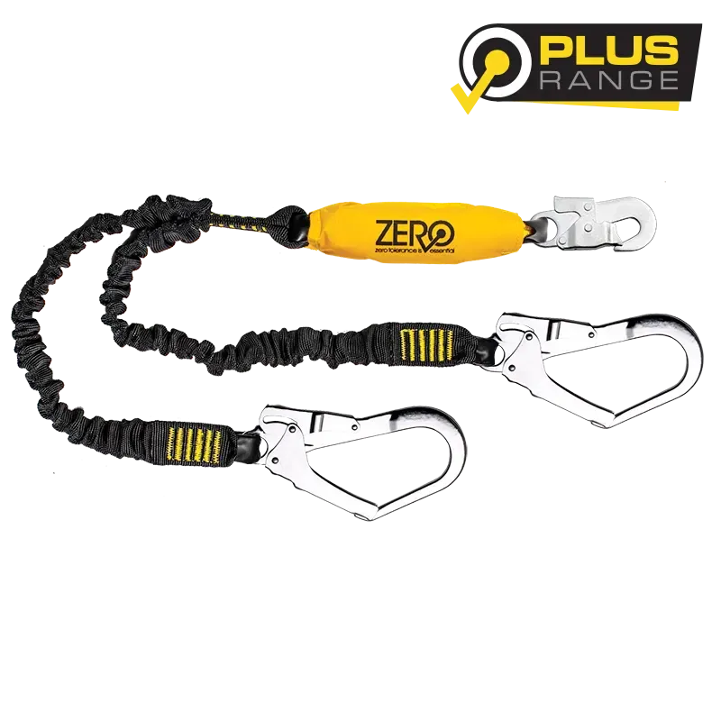 LCZ2W5E/015 - Double webbing lanyard with snaphook and scaffold hooks