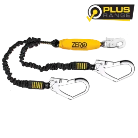 LCZ2W5E/015 - Double webbing lanyard with snaphook and scaffold hooks