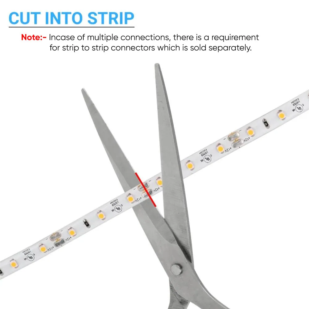 LED Strip Lights, IP20, 16.4ft, Dimmable, 12V, SMD 2835, 120 leds/Meter, UL, RoHS Listed, 371 lm/ft with 72W Power Supply & Wireless Dimming Remote