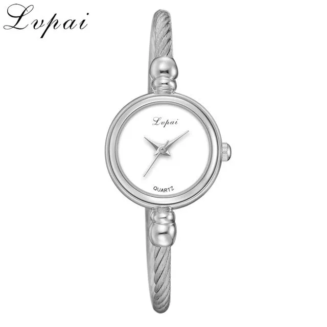 Lvpai Women Small Gold Bangle Bracelet Luxury Watches Stainless Steel Ladies Quartz Wristwatch Brand Casual Women Dress Colck