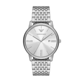 Men Minimalist Silver 42mm Watch