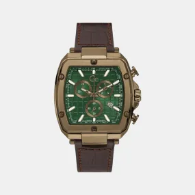 Men's Green Leather Chronograph Watch Y83002G5MF