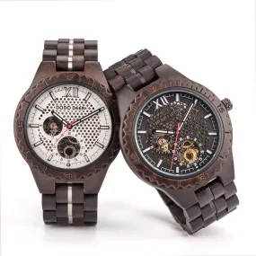 Men's Mechanical 50M Waterproof Wooden Watch