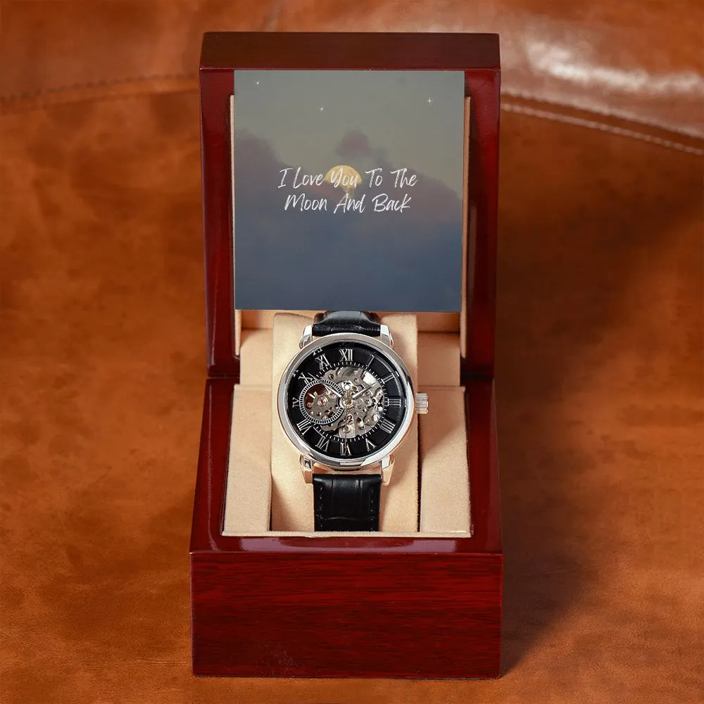 Men's Openwork Watch Gifts for Husband, Boyfriend, Fiancé Gifts Water Resistant