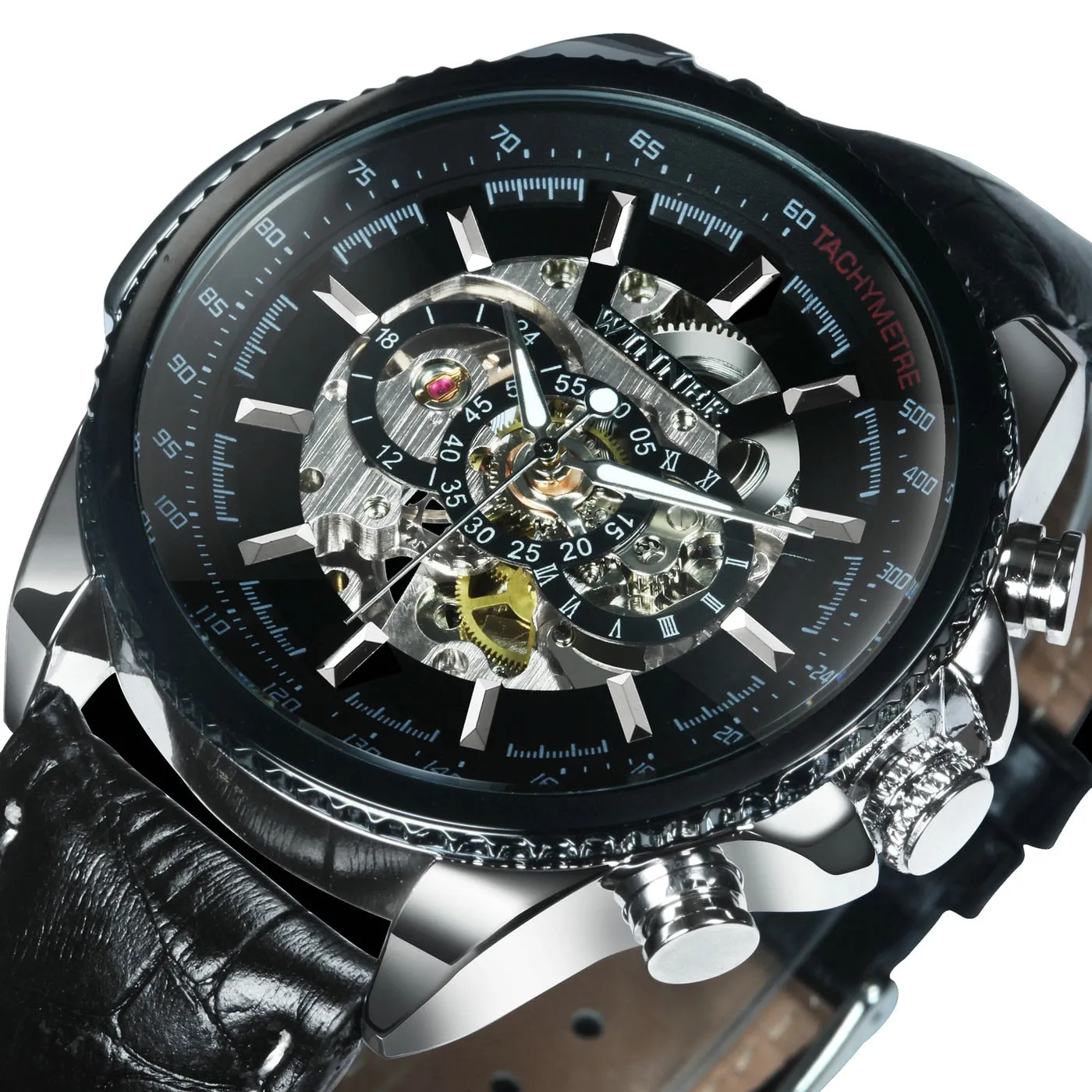 Men's Skeleton Automatic Mechanical Wrist Watch