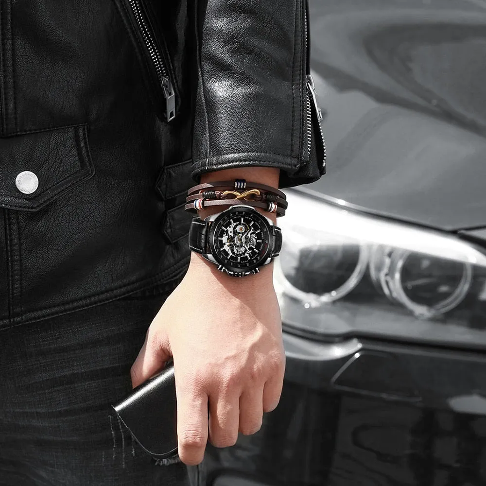 Men's Skeleton Automatic Mechanical Wrist Watch