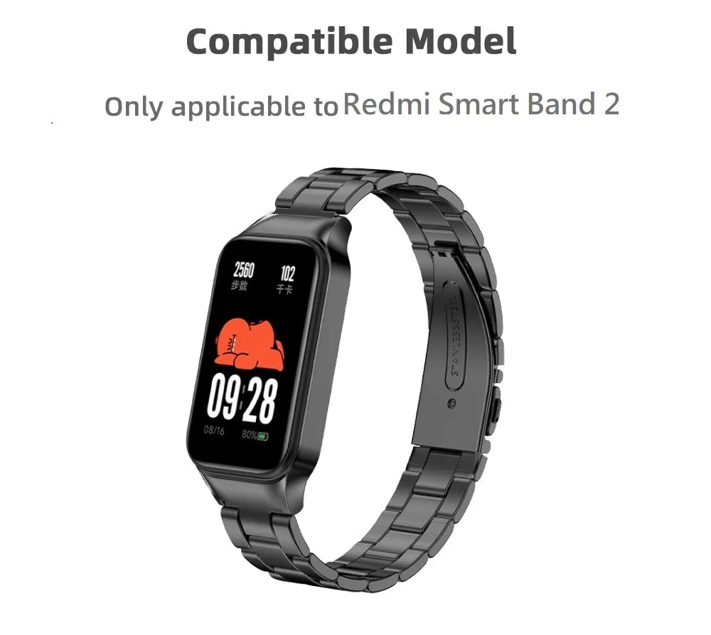 Metal Strap for Xiaomi Redmi Smart Band 2 -Black