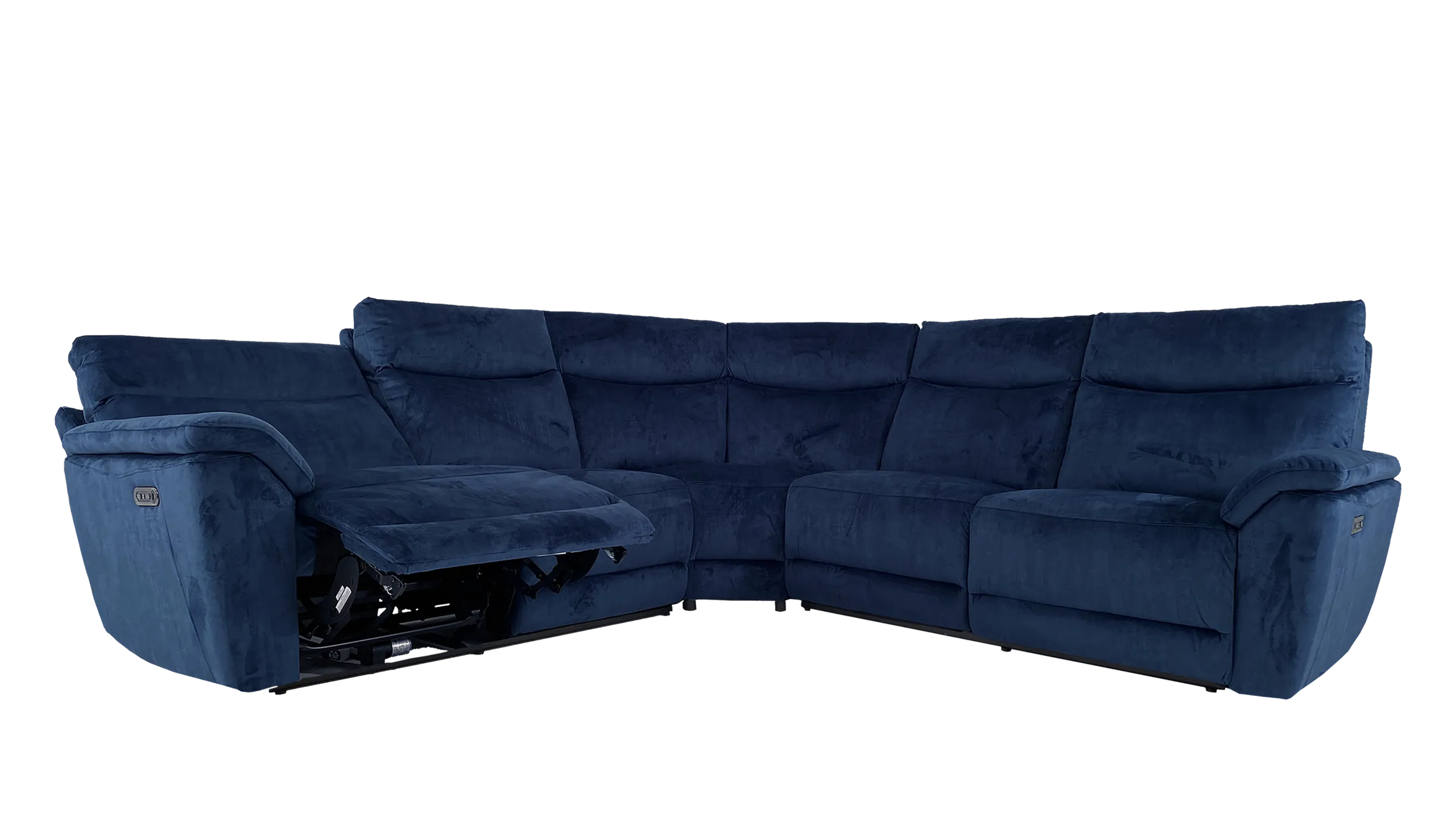 Micah Velvet Large Power Recliner Corner Group With Powered Headrests