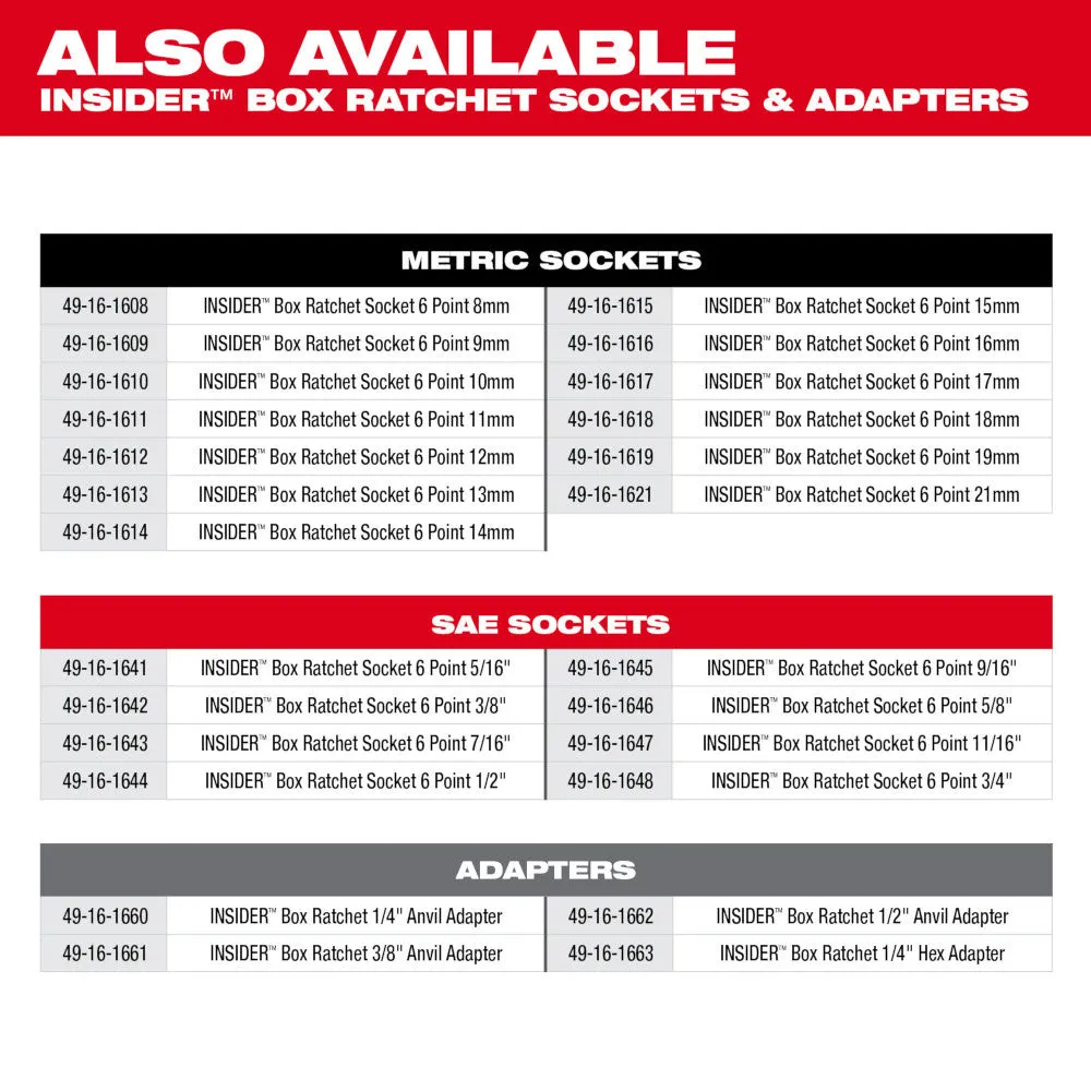 Milwaukee 3050-20 M12 FUEL INSIDER Extended Reach Box Ratchet