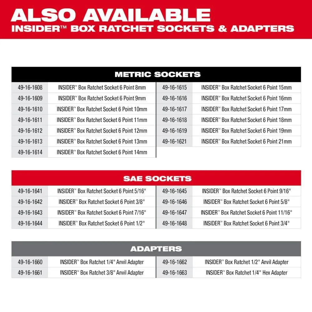 Milwaukee 3050-20 M12 FUEL INSIDER Extended Reach Box Ratchet