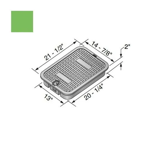 NDS - 117C - Standard Series 13"x20", Overlapping Lid, Green